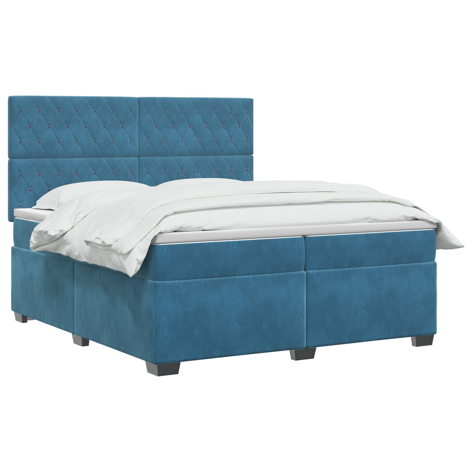 Boxspringbed met matras Blauw 200 x 200 cm Fluweel