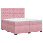 Boxspringbed met matras 200x200 cm roze fluweel