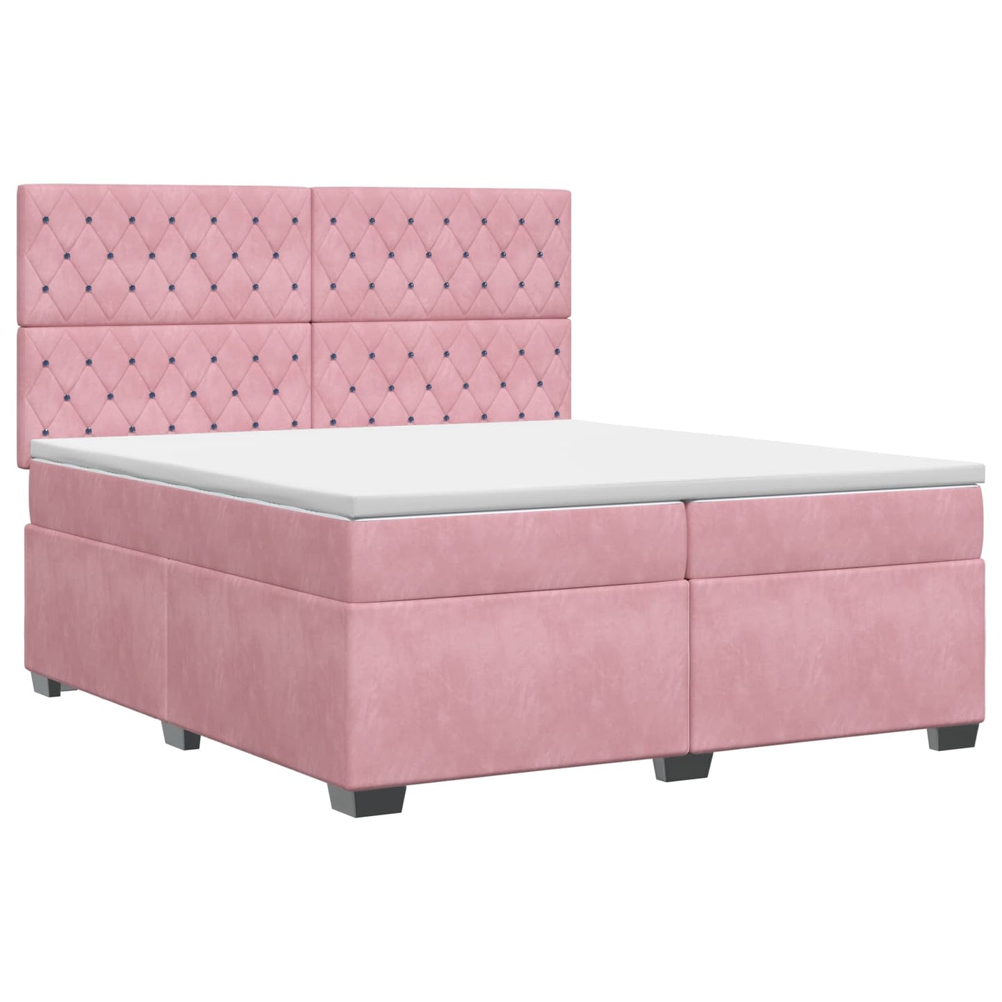 Boxspringbed met matras Roze 200 x 200 cm Fluweel
