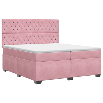 Boxspringbed met matras Roze 200 x 200 cm Fluweel