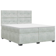 Boxspringbed met matras 200x200 cm lichtgrijs fluweel