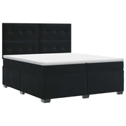 Boxspringbed 200x200 cm zwart fluweel met matras