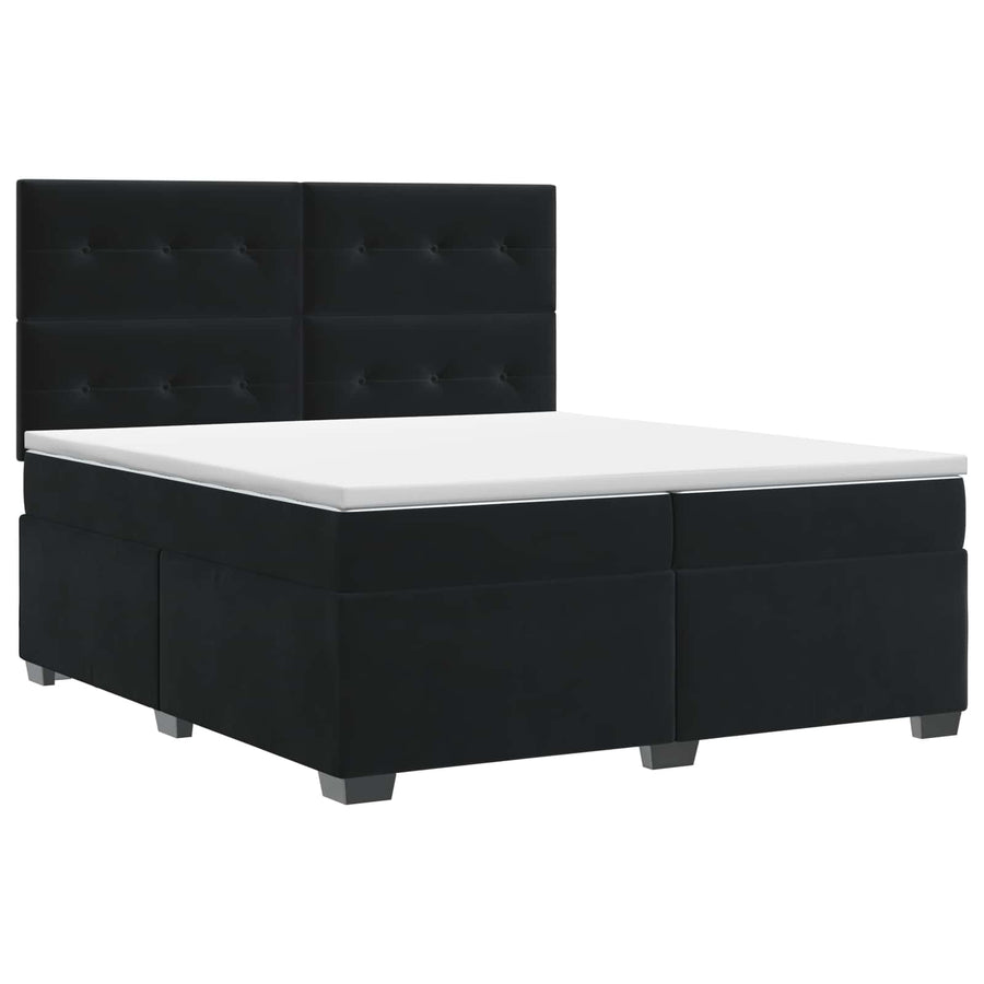 Boxspringbed met matras Zwart 200 x 200 cm Fluweel