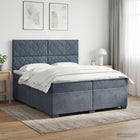 Boxspringbed met matras 200x200 cm donkergrijs fluweel