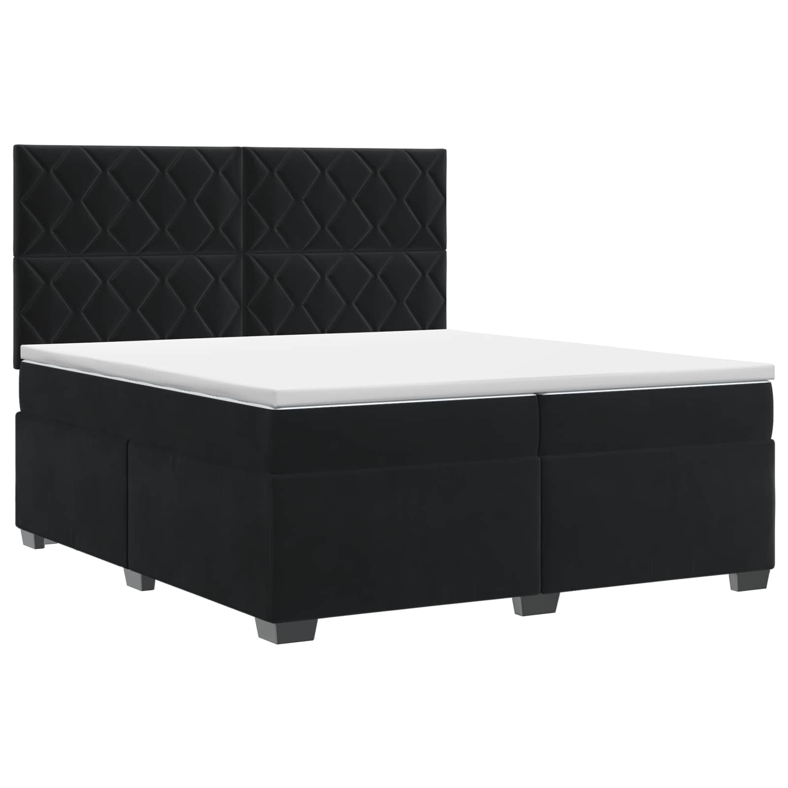 Boxspringbed met matras Zwart 200 x 200 cm Fluweel