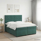 Boxspringbed met matras 200x200 cm donkergroen fluweel