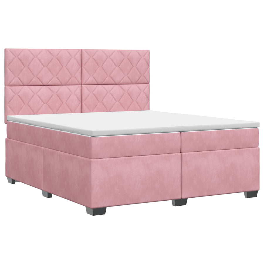 Boxspringbed met matras Roze 200 x 200 cm Fluweel