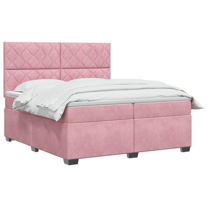 Boxspringbed met matras Roze 200 x 200 cm Fluweel