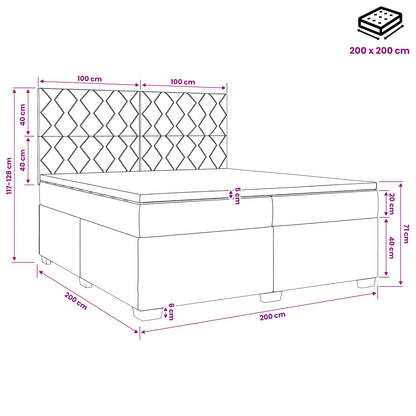 Boxspringbed met matras Roze 200 x 200 cm Fluweel