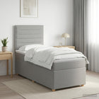 Boxspringbed met matras lichtgrijs 90x190 cm
