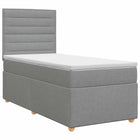 Boxspringbed met matras Lichtgrijs 80 x 200 cm Stof
