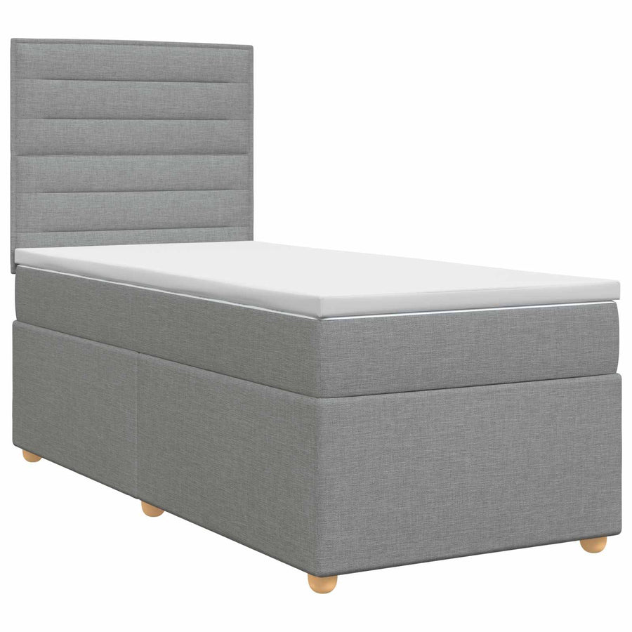 Boxspringbed met matras Lichtgrijs 80 x 200 cm Stof