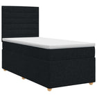 Boxspringbed met matras met hoofdeinde Zwart 80 x 200 cm Stof