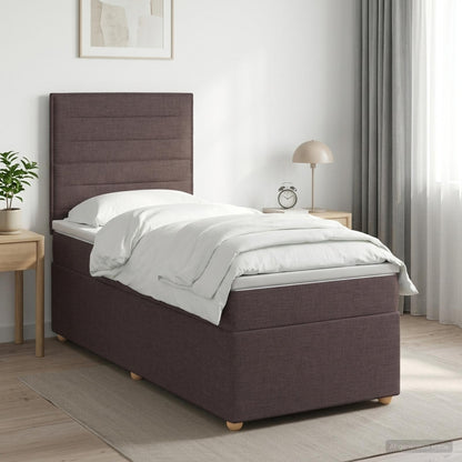 Boxspringbed met matras Donkerbruin 80 x 200 cm Stof