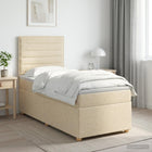 Boxspringbed 90x190 cm crèmekleurig stof