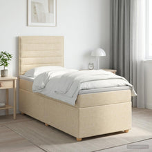Boxspringbed met matras Crèmekleurig 90 x 190 cm Stof