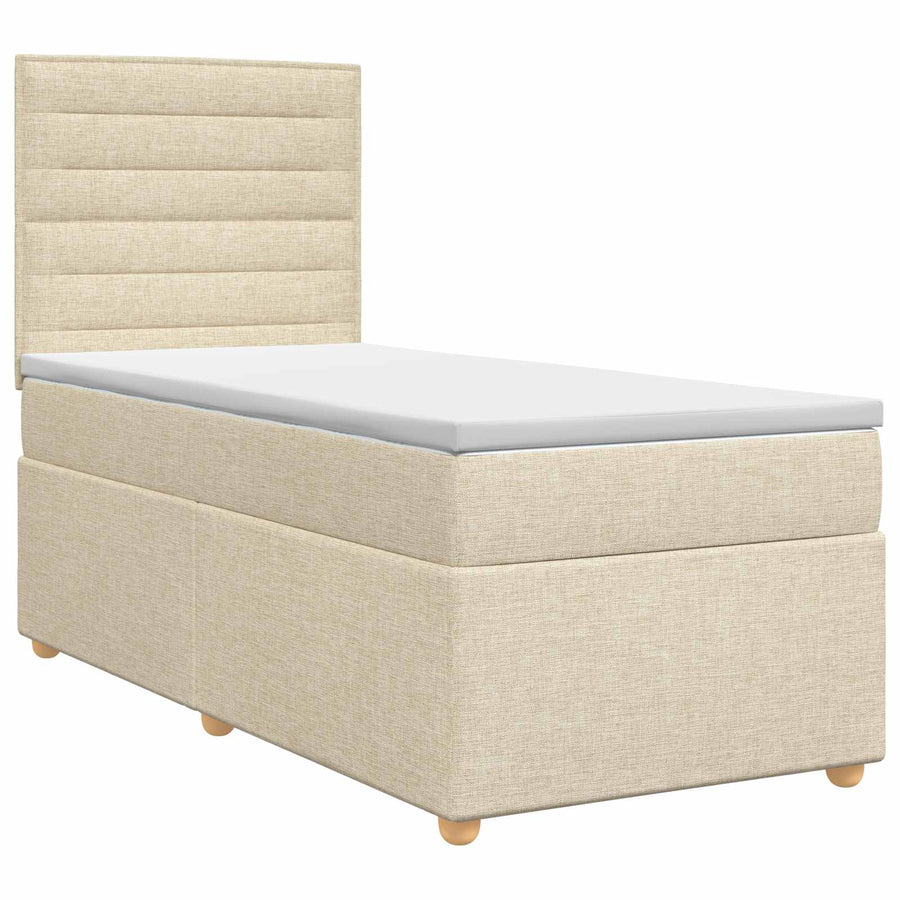 Boxspringbed met matras Crèmekleurig 80 x 200 cm Stof