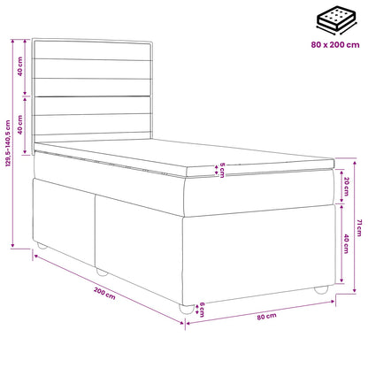 Boxspringbed met matras Crèmekleurig 80 x 200 cm Stof