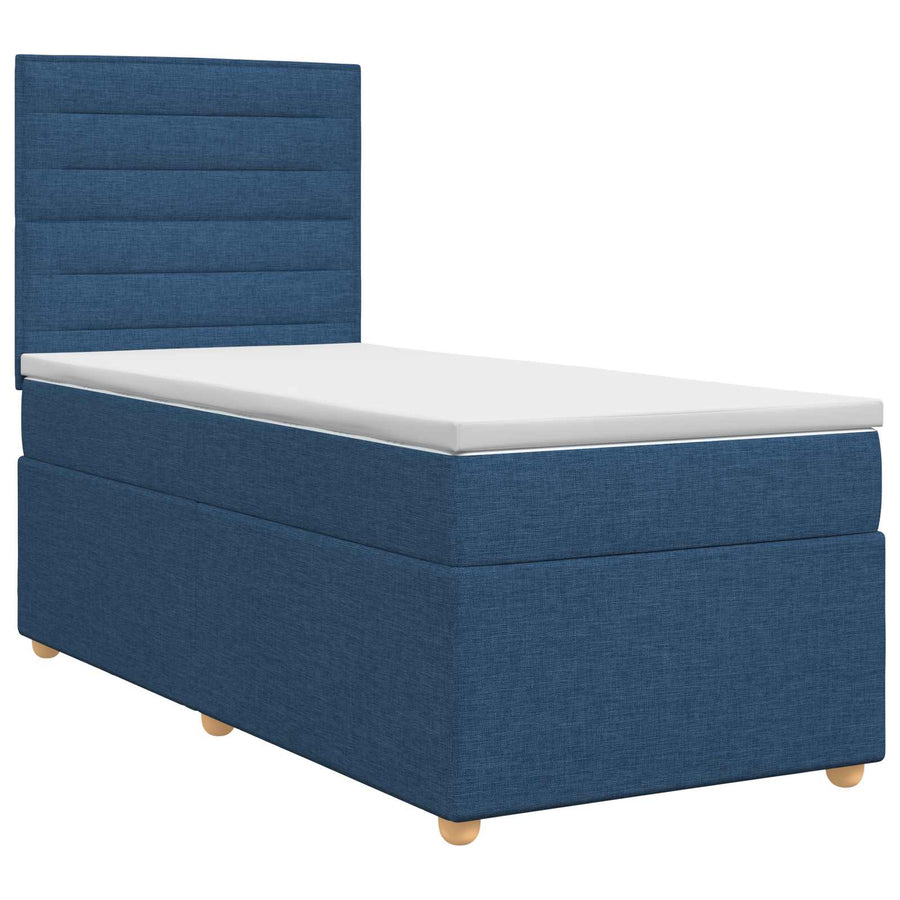 Boxspringbed met matras met hoofdeinde Blauw 80 x 200 cm Stof