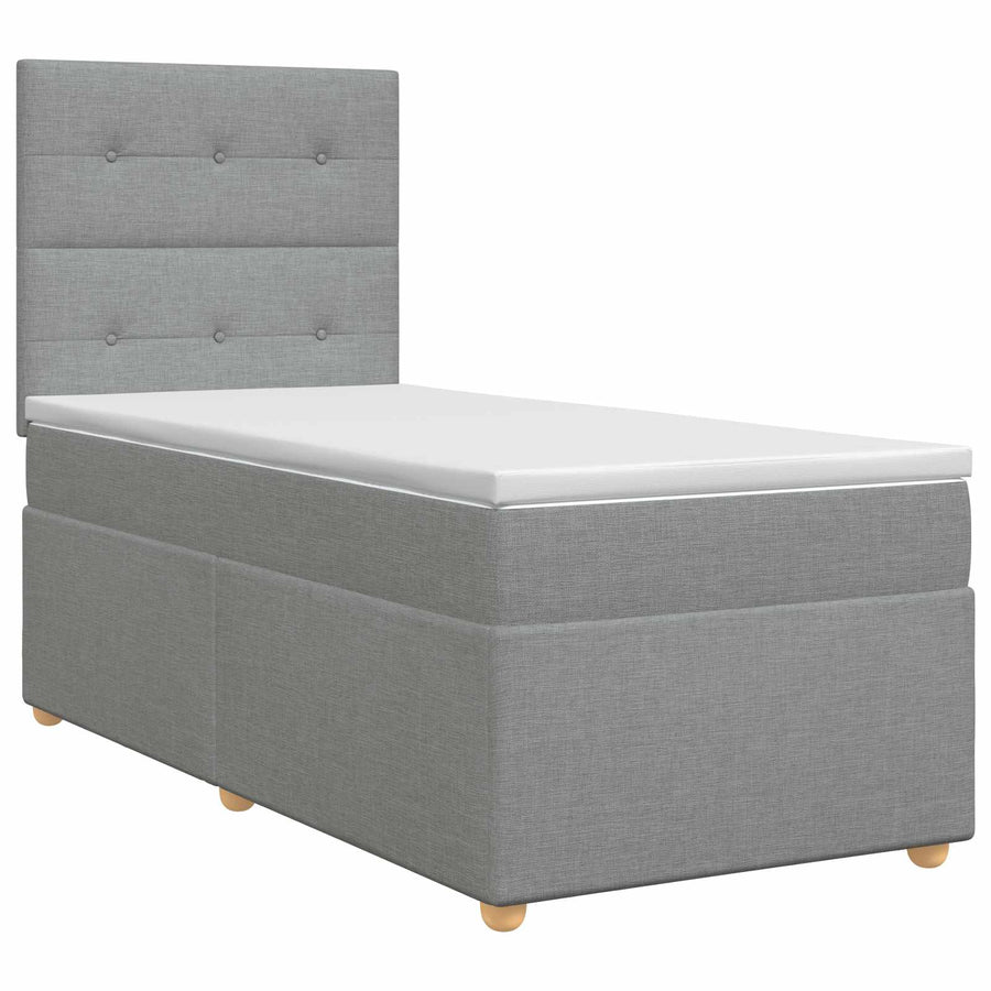 Boxspringbed met matras Lichtgrijs 80 x 200 cm Stof
