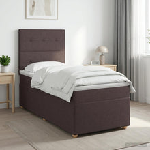 Boxspringbed met matras Donkerbruin 90 x 190 cm Stof