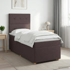 Boxspringbed 100x200 cm donkerbruin met matras