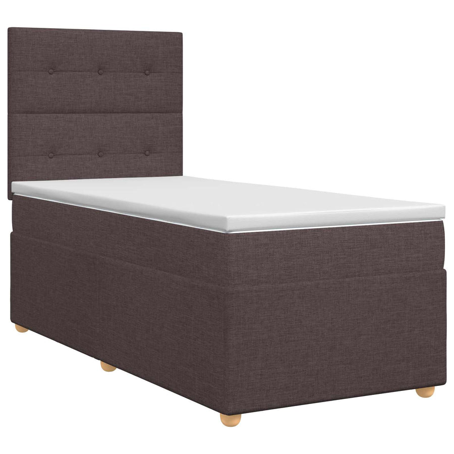 Boxspringbed met matras Donkerbruin 80 x 200 cm Stof