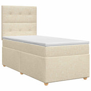 Boxspringbed 80x200 cm crèmekleurig stof met matras