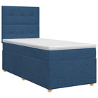 Boxspringbed met matras met hoofdeinde Blauw 80 x 200 cm Stof