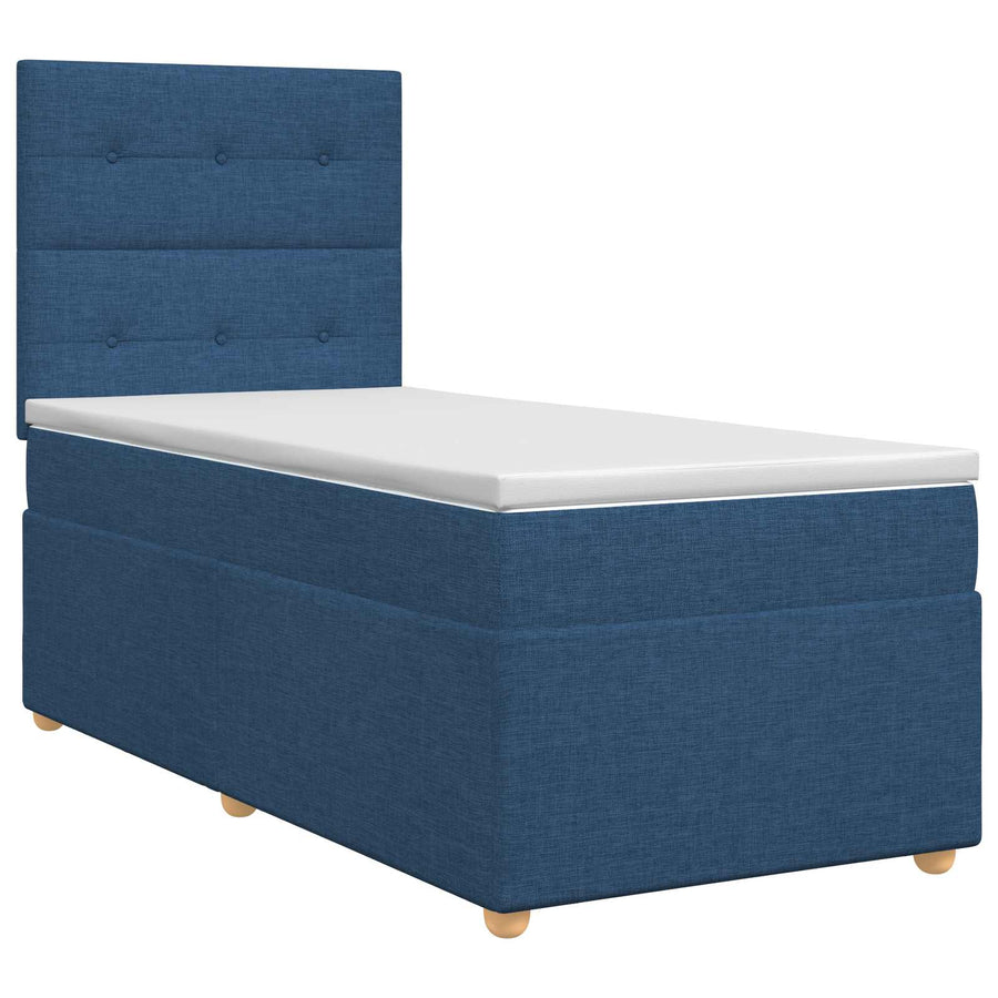 Boxspringbed met matras met hoofdeinde Blauw 80 x 200 cm Stof