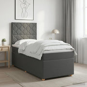 Boxspringbed 90 x 200 cm donkergrijs met matras