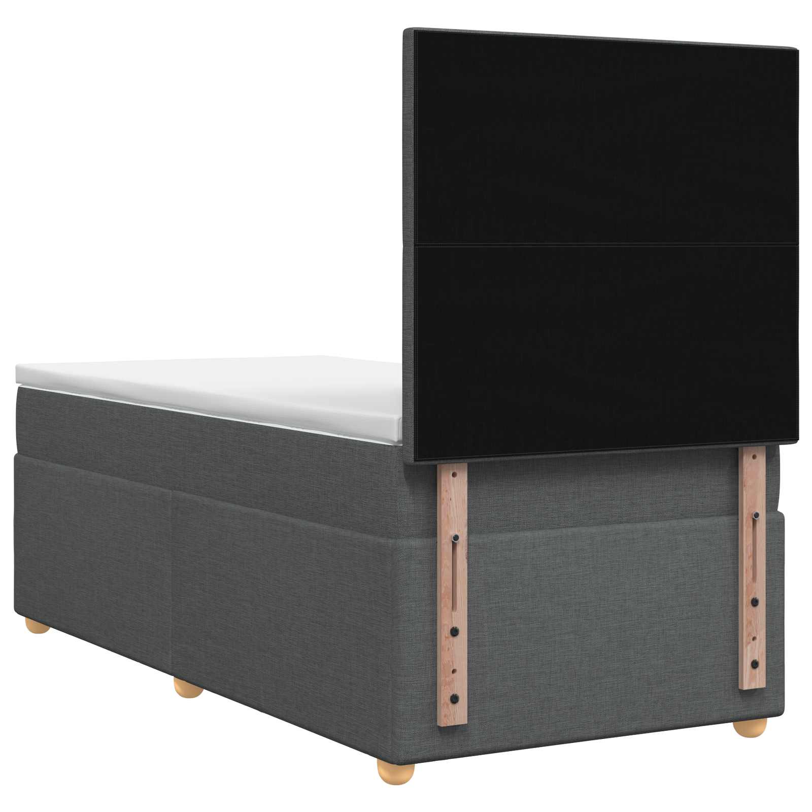 Boxspringbed met matras Donkergrijs 80 x 200 cm Stof
