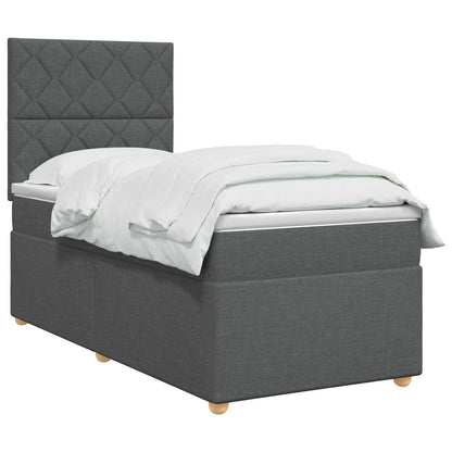 Boxspringbed met matras Donkergrijs 80 x 200 cm Stof