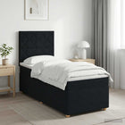 Boxspringbed 90x200 cm zwart met matras hoofdeinde