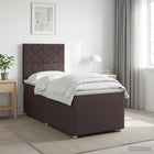 Boxspringbed 80x200 cm donkerbruin met matras topper