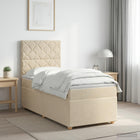 Boxspringbed met matras 90x200 cm crème stof