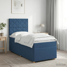 Boxspringbed met matras met hoofdeinde Blauw 80 x 200 cm Stof