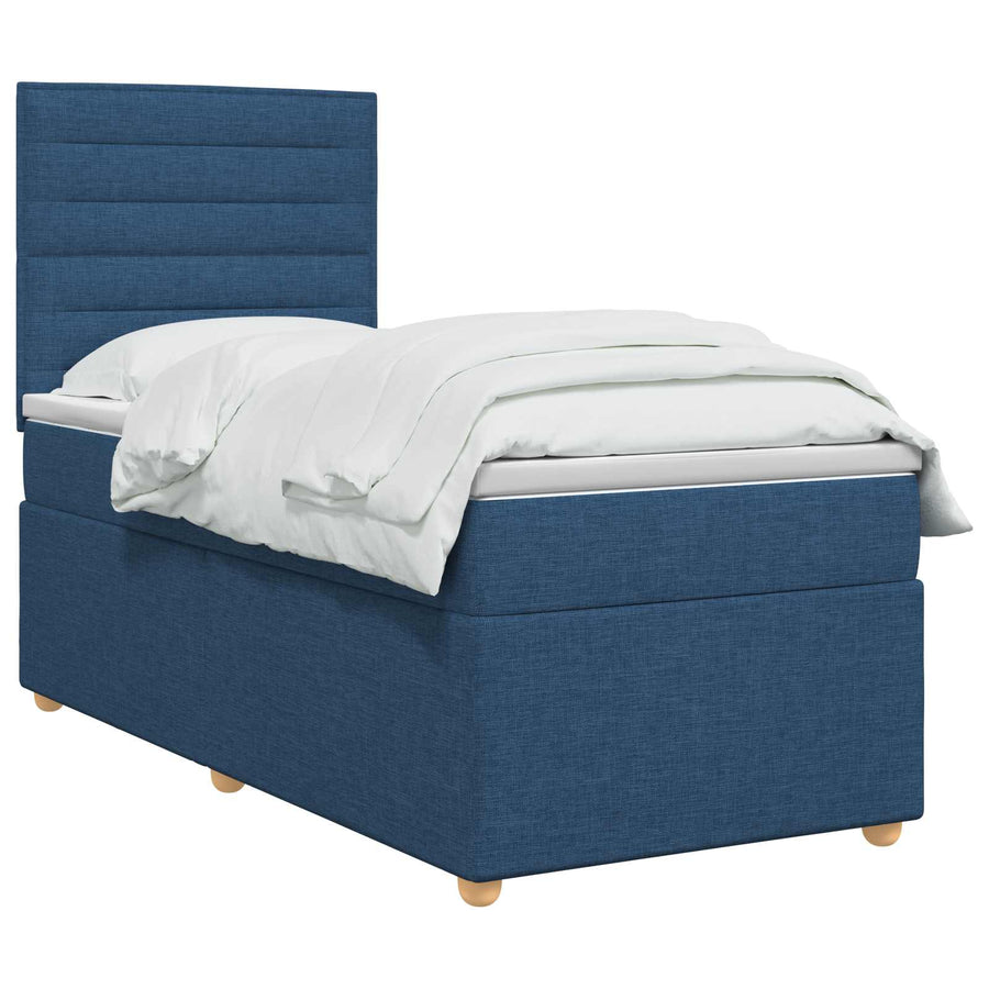 Boxspringbed met matras met hoofdeinde Blauw 90 x 190 cm Stof
