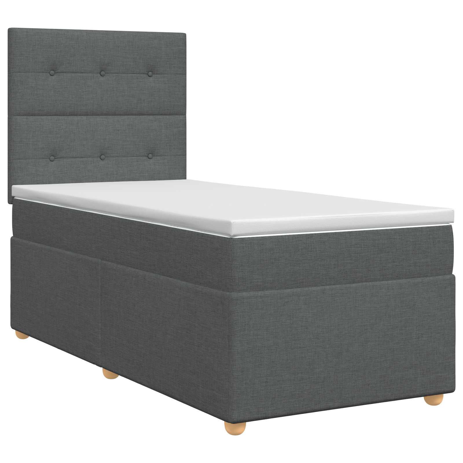 Boxspringbed met matras Donkergrijs 90 x 190 cm Stof