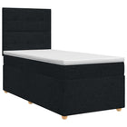 Boxspringbed met matras met hoofdeinde Zwart 90 x 190 cm Stof