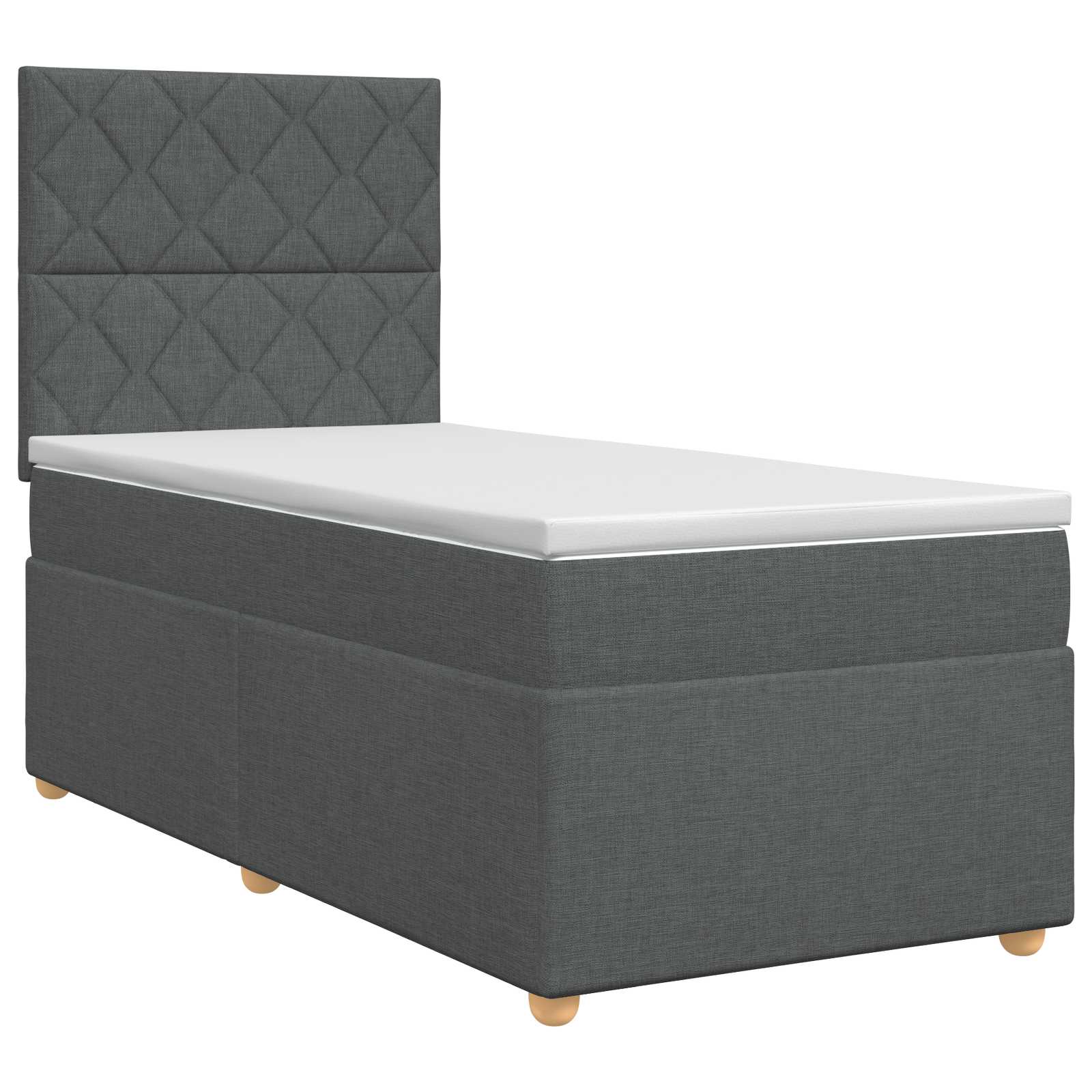 Boxspringbed met matras Donkergrijs 90 x 190 cm Stof