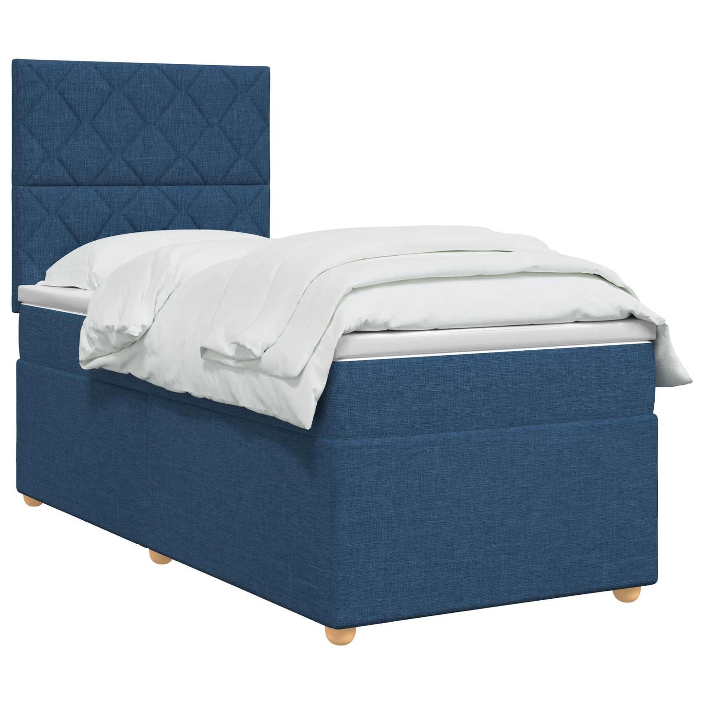Boxspringbed met matras met hoofdeinde Blauw 90 x 190 cm Stof