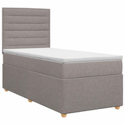 Boxspringbed 90x200 cm taupe met matras en hoofdeinde