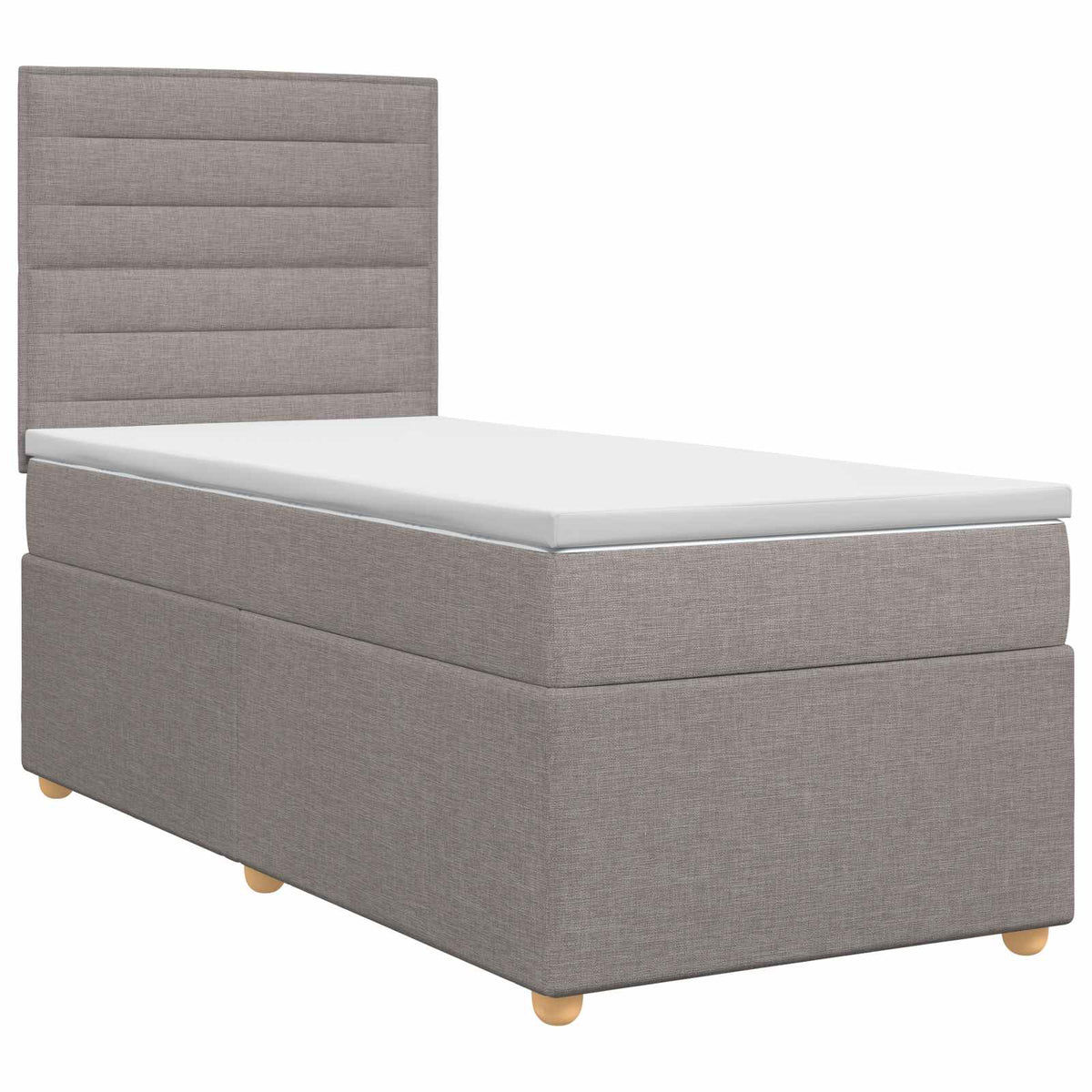 Boxspringbed met matras met hoofdeinde Taupe 90 x 200 cm Stof