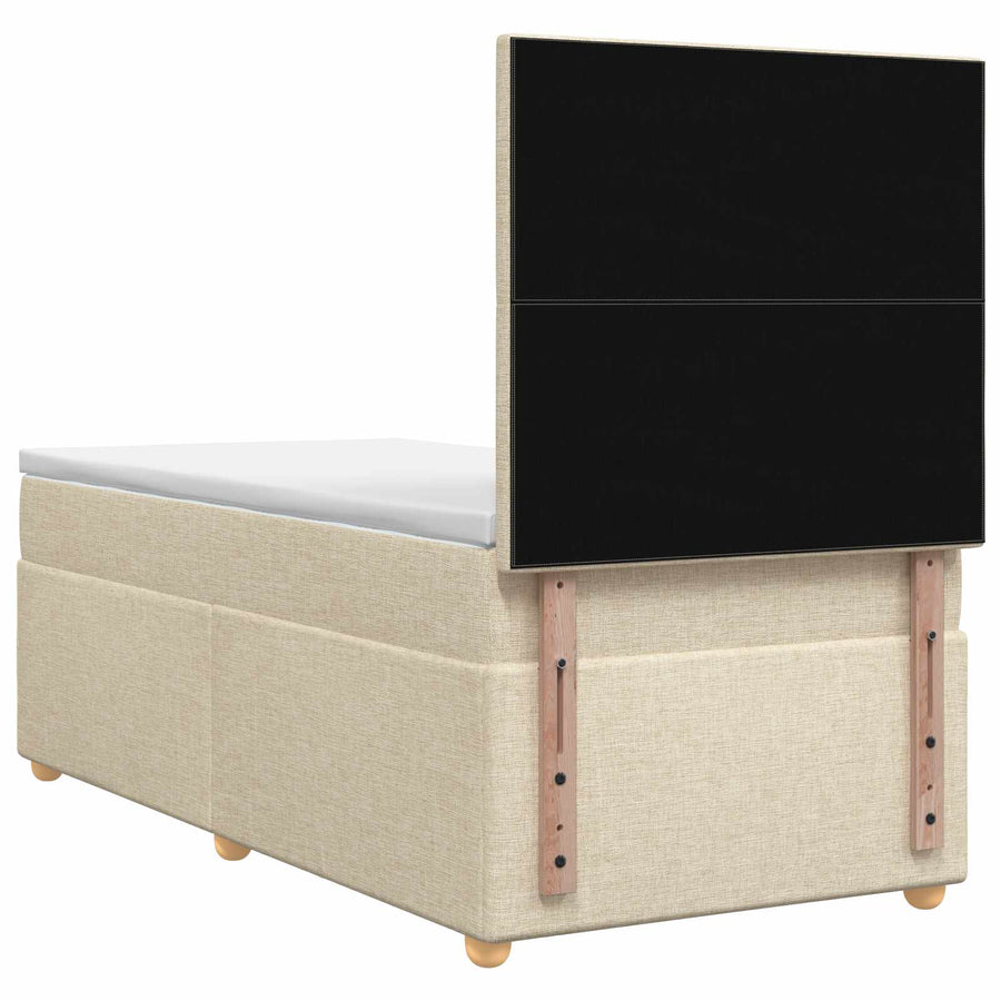 Boxspringbed met matras Crèmekleurig 90 x 200 cm Stof