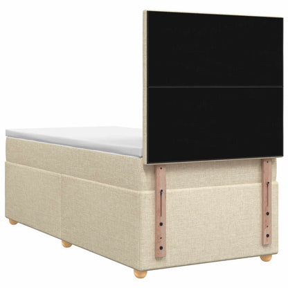 Boxspringbed met matras Crèmekleurig 90 x 200 cm Stof