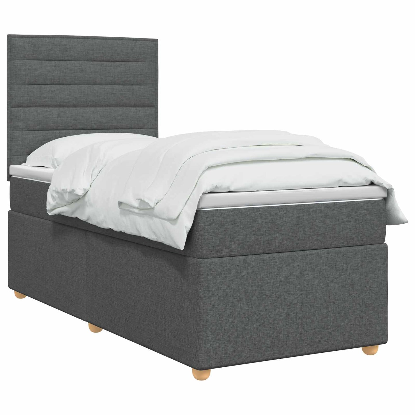 Boxspringbed met matras Donkergrijs 100 x 200 cm Stof