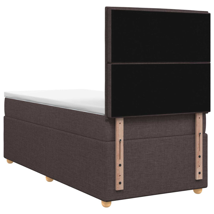 Boxspringbed met matras Donkerbruin 100 x 200 cm Stof