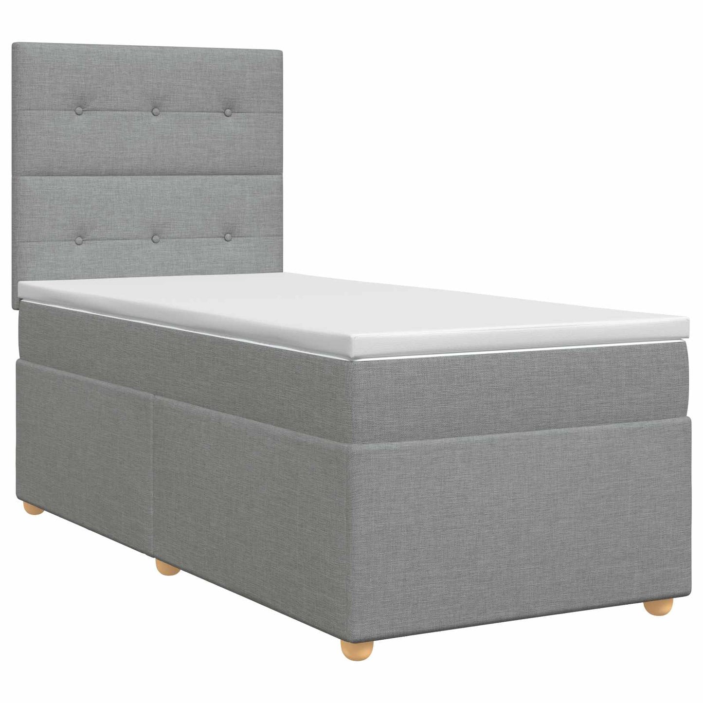 Boxspringbed met matras Lichtgrijs 100 x 200 cm Stof