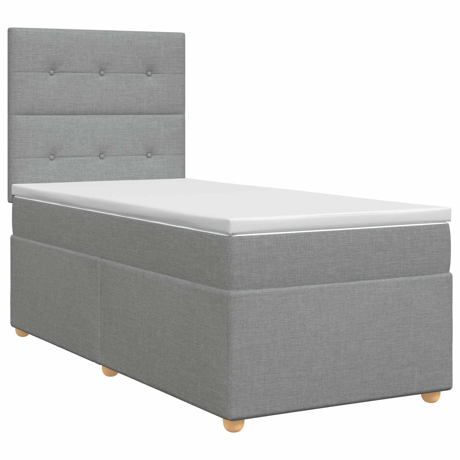 Boxspringbed met matras Lichtgrijs 100 x 200 cm Stof